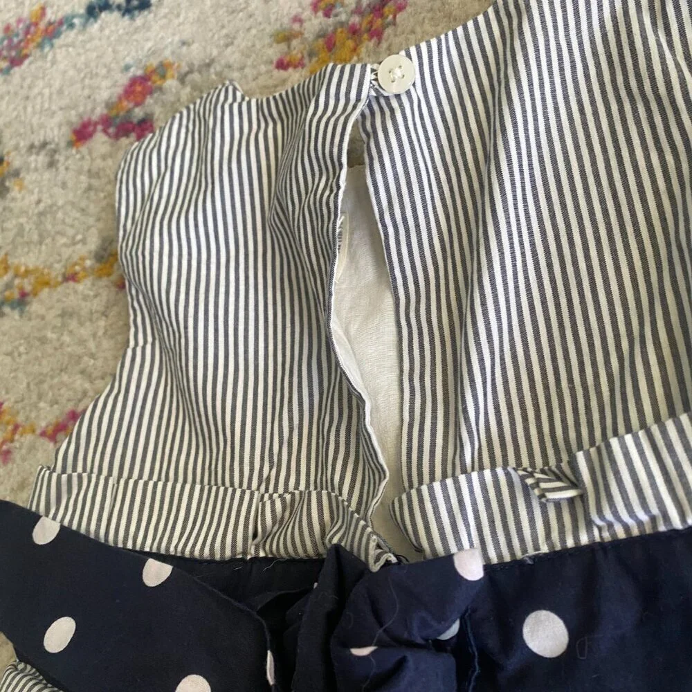 OshKosh B'Gosh Dress Girls 3T Blue Striped Sleevelesss